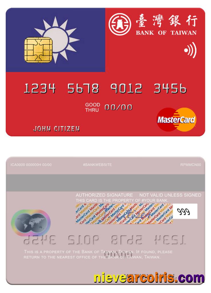 Taiwan  Bank of Taiwan mastercard